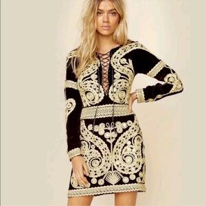 NWT For Love and Lemons Paris Embroidered Mini Dress
